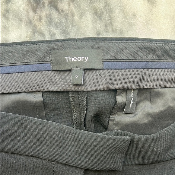 Theory Ibbey Modern Crepe Black Straight Leg Women's Pants | 6 - Picture 3 of 4